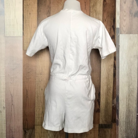 Vintage 80s/90s Charter Club White Cotton Romper Nautical Sailboat Logo Cover Up - Picture 5 of 8